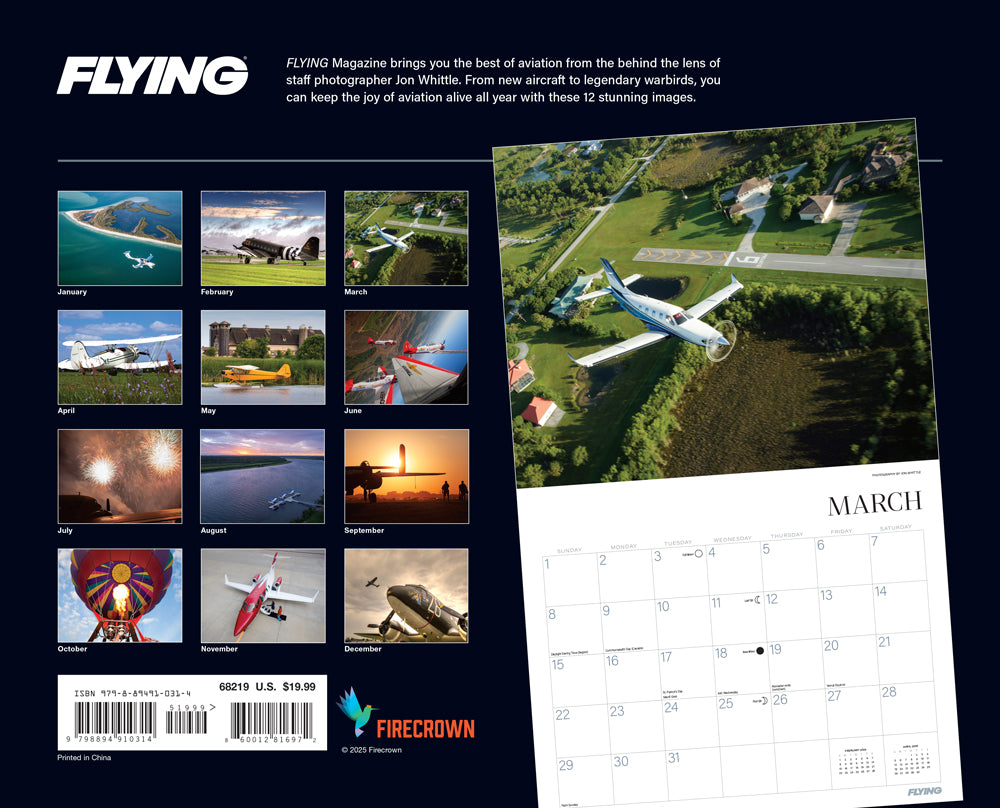Calendar with airplane images and 'Flying' magazine branding
