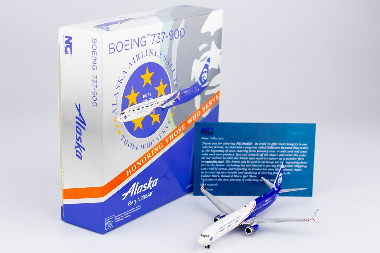 *1/400 Alaska Airlines B 737-900ER/w "Honoring Those Who Serve" NG Models 79007