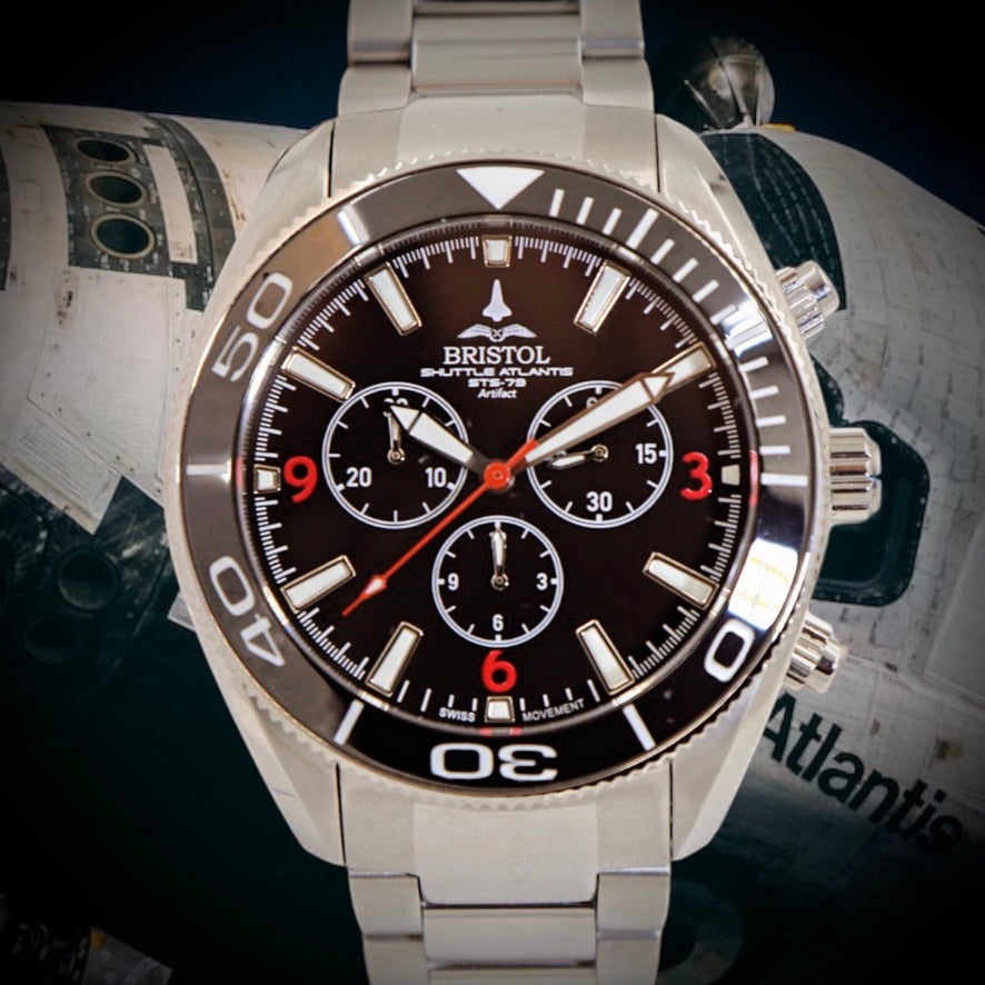 Space Shuttle Atlantis Tribute - Stainless Steel, Black Dial