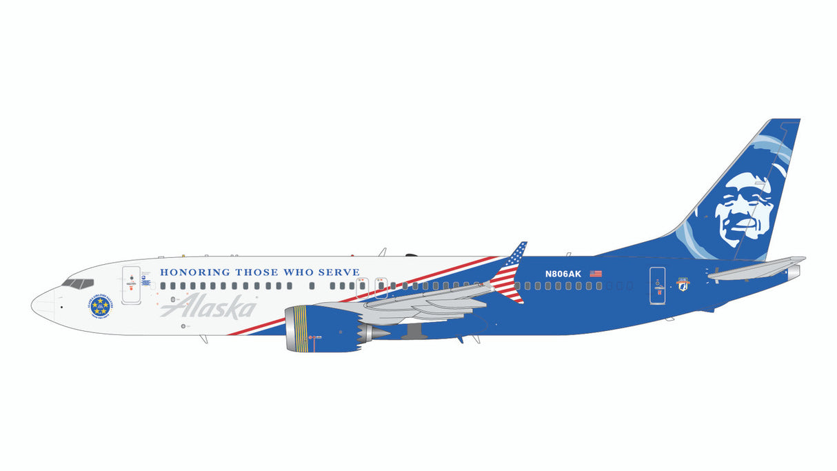 1/200 Alaska Airlines B737 MAX 8 "Honoring Those Who Serve" N806AK G2ASA1294
