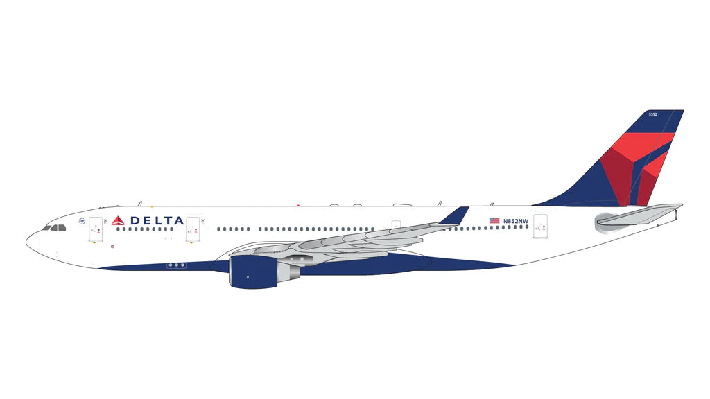 * 1/400 Delta Air Lines Airbus A330-200 N852NW GeminiJets GJDAL2105