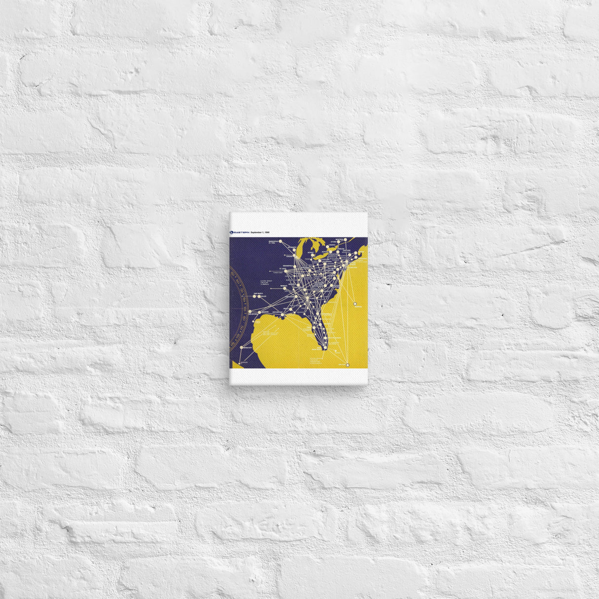 Eastern Airlines September 1966 Airline Map Canvas