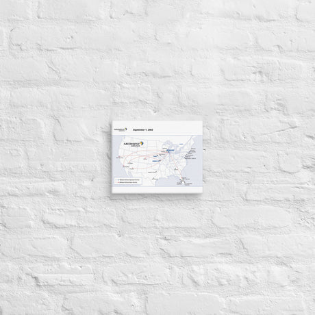 Midwest Airlines September 2002 Airline Map Canvas