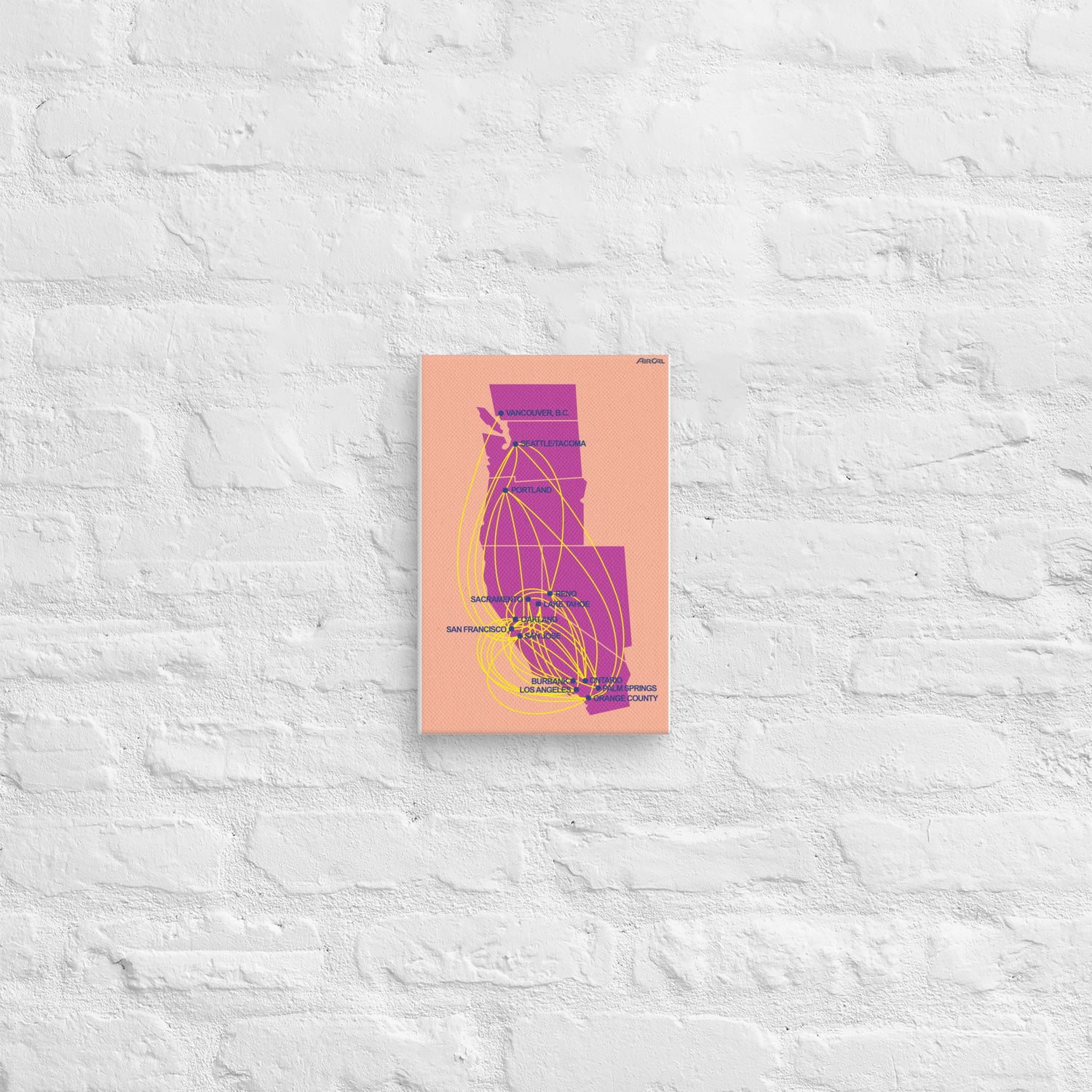 Air Cal Airline Map Canvas