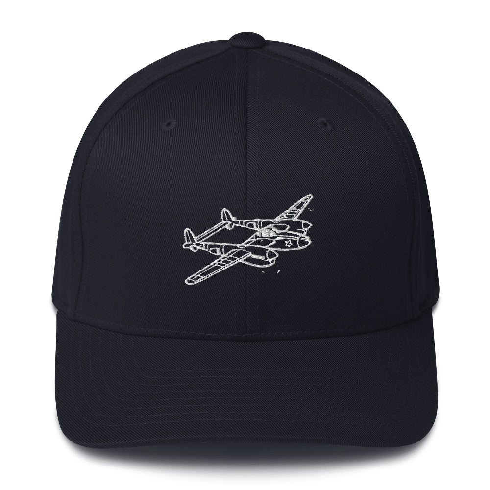 Lockheed P-38 Lightning 4 Embroidered Hat