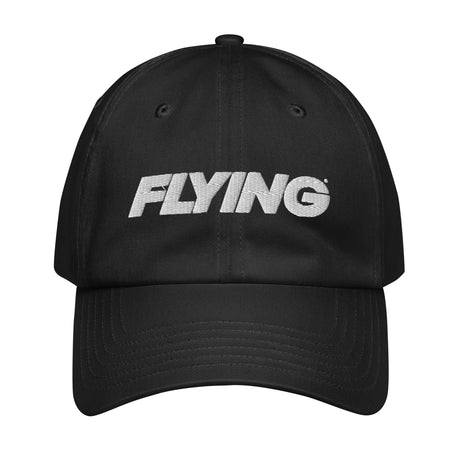 A black Under Armour Dad hat with the word 'FLYING' embroidered on the front.