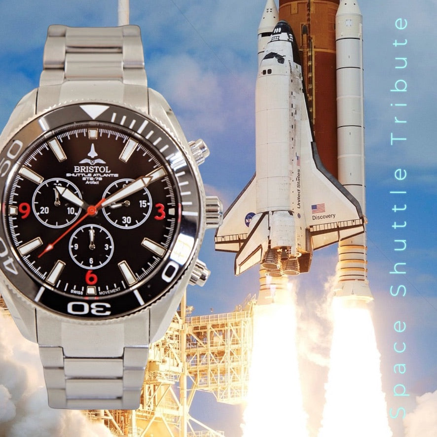 Space Shuttle Atlantis Tribute - Stainless Steel, Black Dial