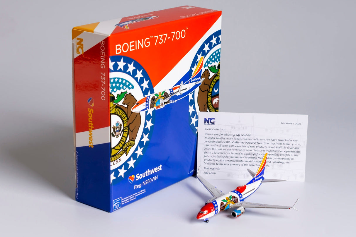 *1/400 Southwest Airlines B 737-700/w "Missouri One" NG Models 77016