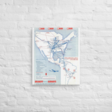 Braniff Airways April 1961 Airline Map Canvas