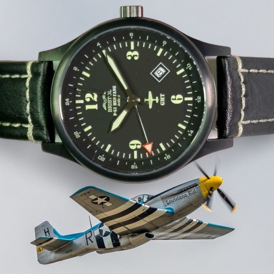 P-51 Mustang Tribute Watch - Black Dial