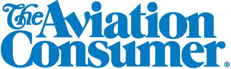 Logo of 'The Aviation Consumer' with blue text on a white background