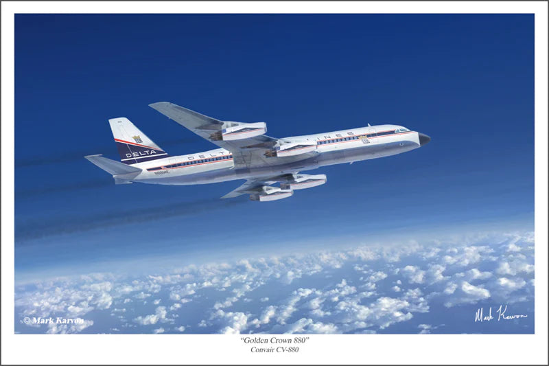 Convair 880 - "Golden Crown 880" Print