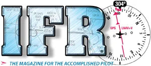 Magazine cover with 'IFR' text and compass graphic, featuring aviation-themed design.