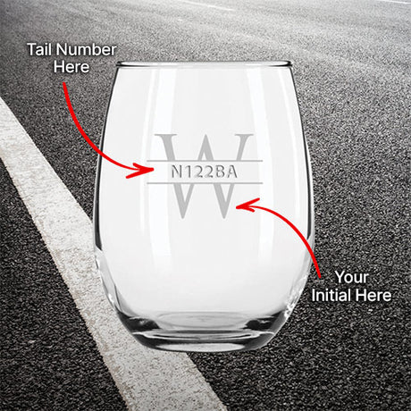 engraved wine glass