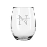 Engraved Stemless Wine Glass