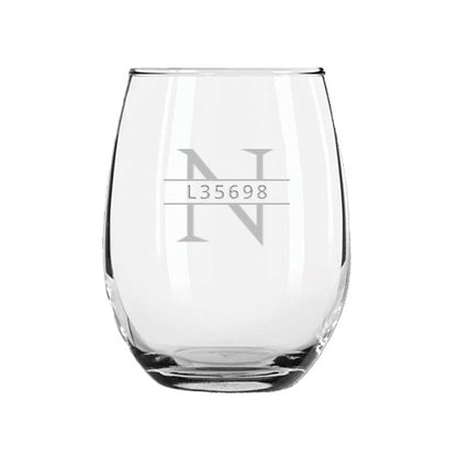 Engraved Stemless Wine Glass