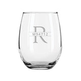 Engraved Stemless Wine Glass
