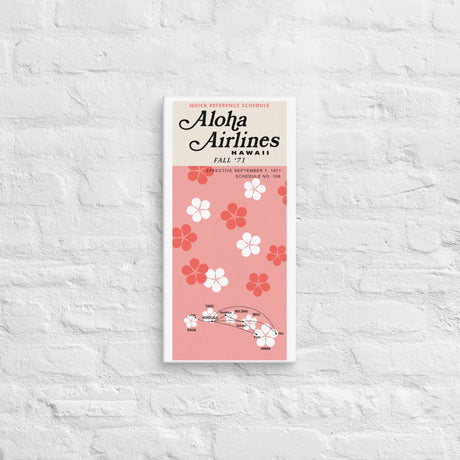 Aloha Airlines September 1971 Airline Map Canvas