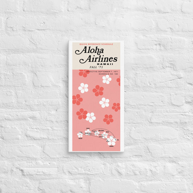 Aloha Airlines September 1971 Airline Map Canvas