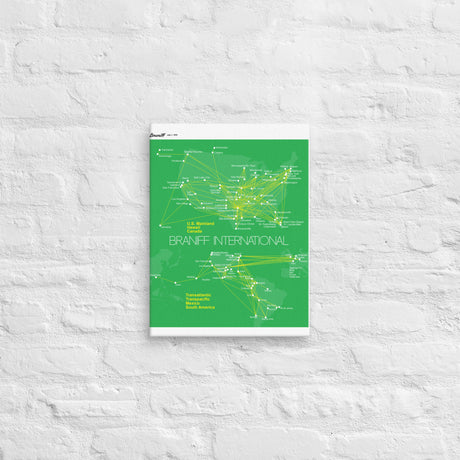 Braniff International July 1979 Airline Map Canvas