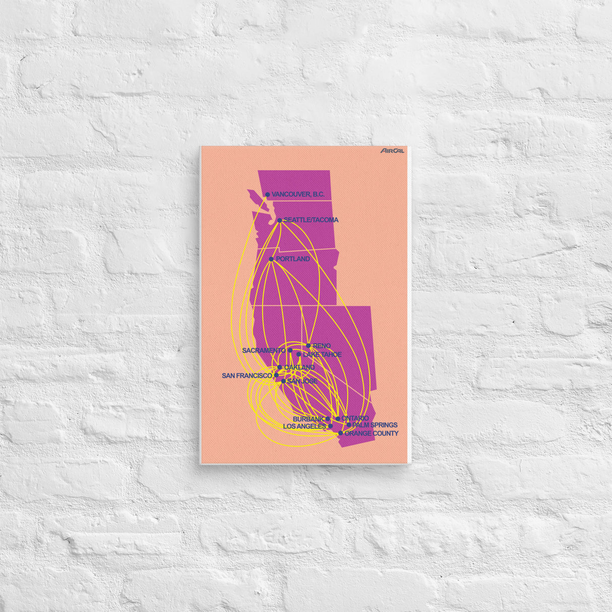 Air Cal Airline Map Canvas