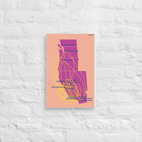 Air Cal Airline Map Canvas
