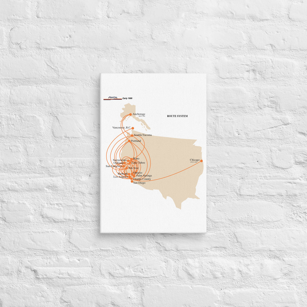 Air Cal 1986 Route System Canvas