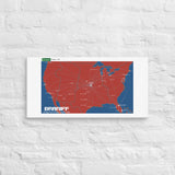 Braniff International September 1989 Airline Map Canvas
