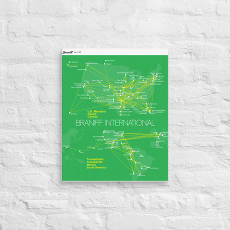 Braniff International July 1979 Airline Map Canvas