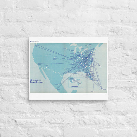 Eastern Air Lines April 1970 Airline Map Canvas