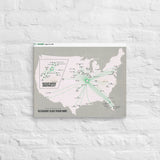 Ozark Airlines August 1986 Airline Map Canvas