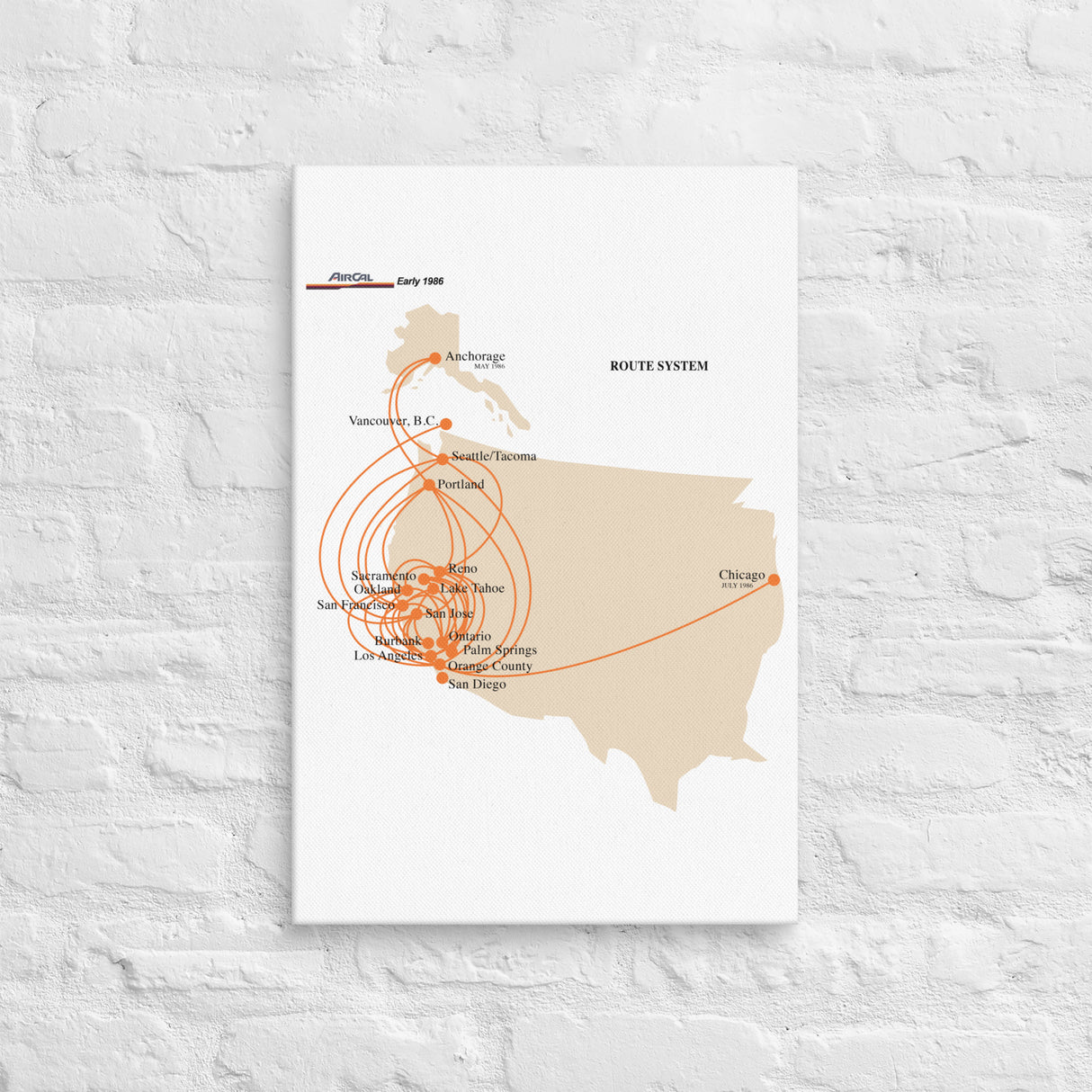 Air Cal 1986 Route System Canvas