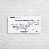 Braniff International September 1985 Airline Map Canvas