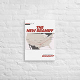 Braniff International March 1984 Airline Map Canvas