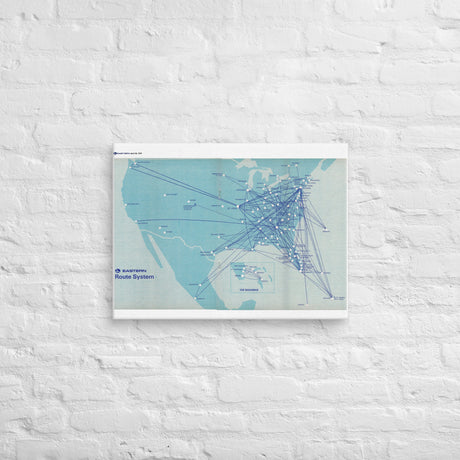 Eastern Air Lines April 1970 Airline Map Canvas