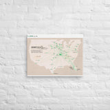 Ozark Airlines July 1982 Airline Map Canvas