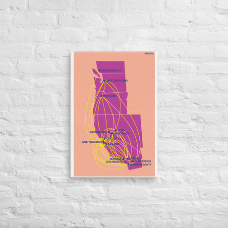 Air Cal Airline Map Canvas