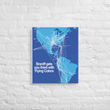 Braniff International July 1976 Airline Map Canvas