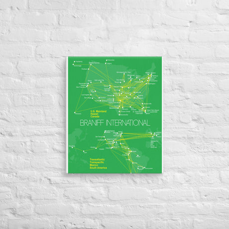 Braniff International July 1979 Airline Map Canvas