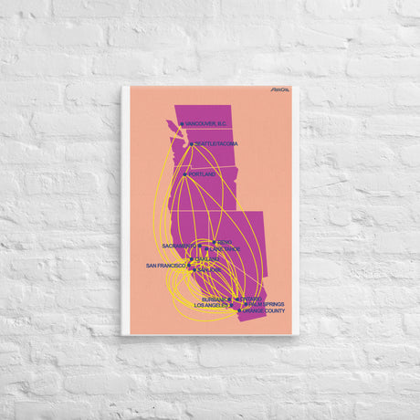 Air Cal Airline Map Canvas