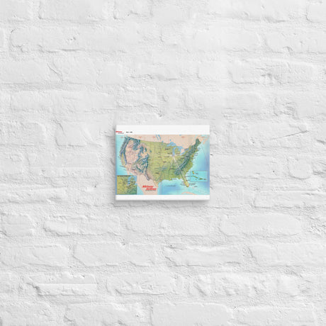 Midway Airlines May 1989 Airline Map Canvas