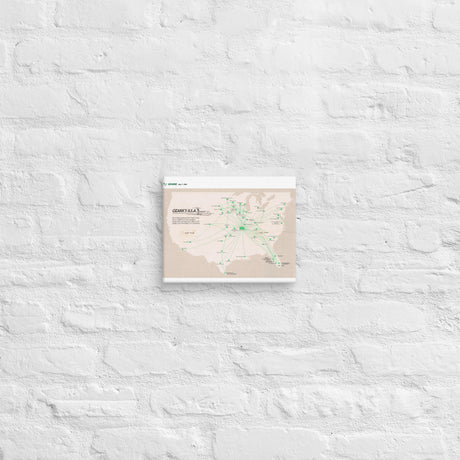 Ozark Airlines July 1982 Airline Map Canvas