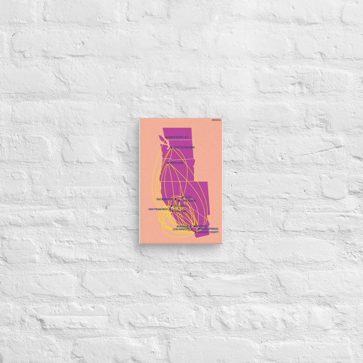 Air Cal Airline Map Canvas