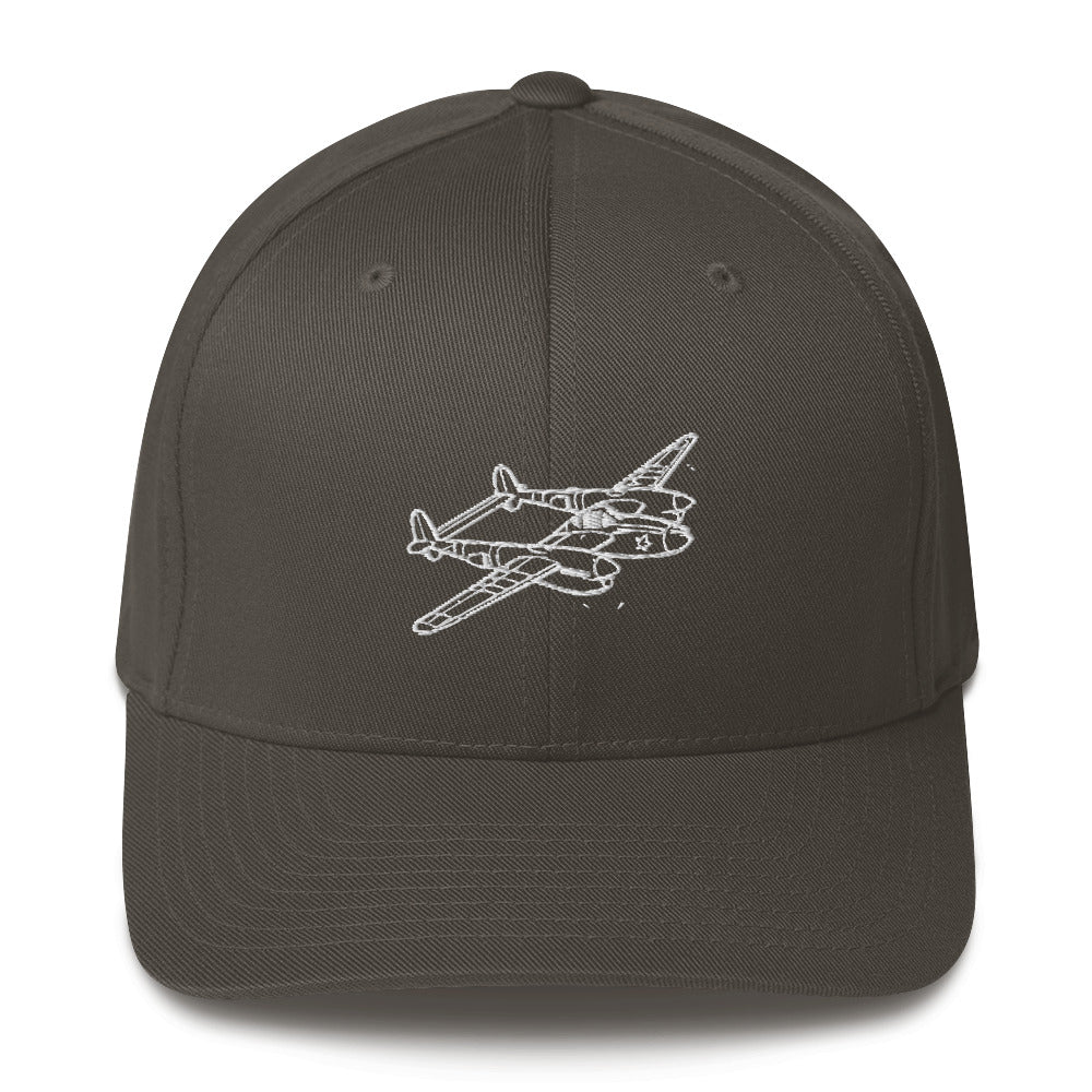 Lockheed P-38 Lightning 4 Embroidered Hat