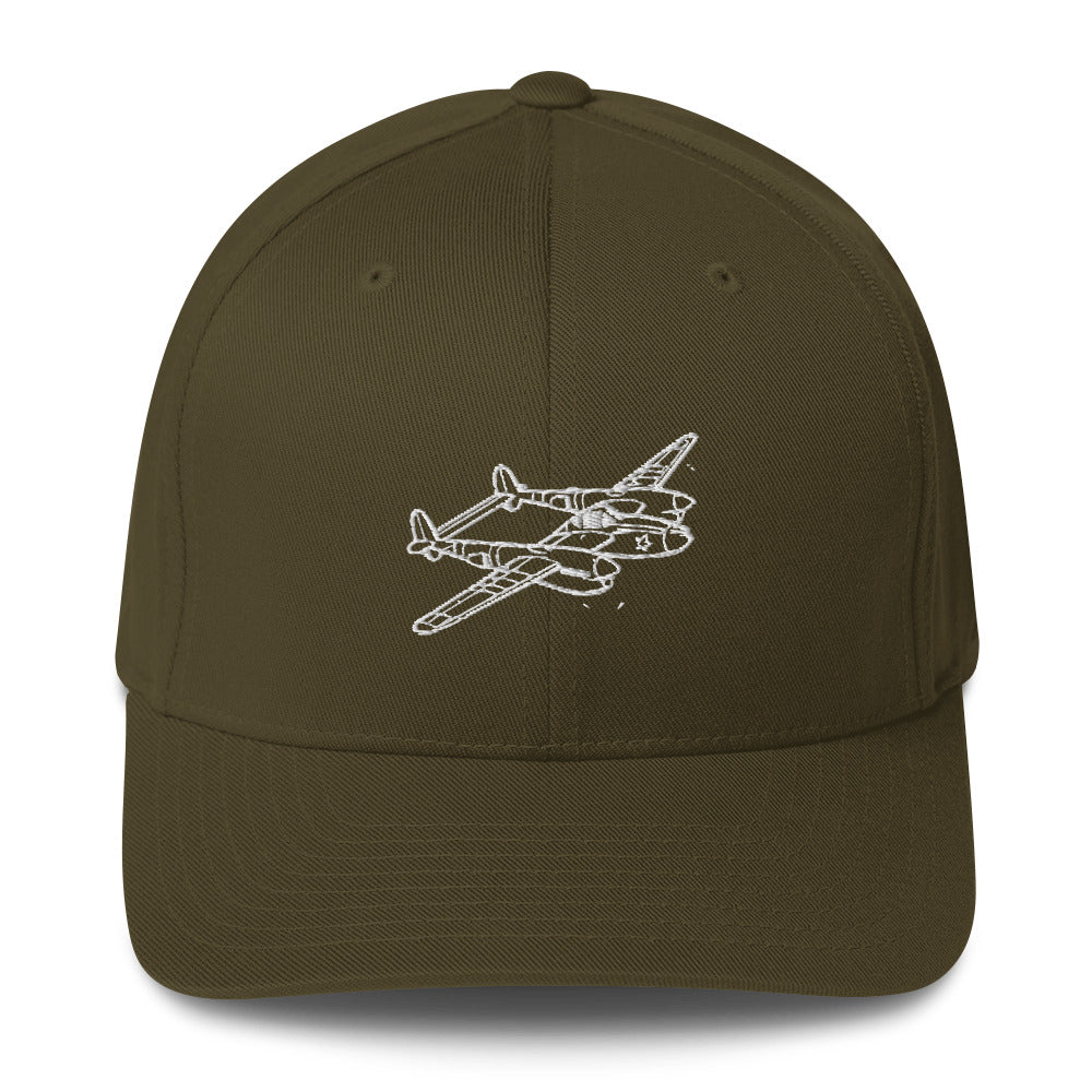 Lockheed P-38 Lightning 4 Embroidered Hat