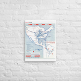 Braniff Airways April 1961 Airline Map Canvas