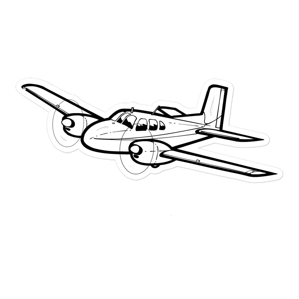 Beechcraft Twin Bonanza Powerhouse 2 Sticker – The Flying Shop