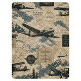 Vintage Aviation Adventure Sherpa blanket 60x80