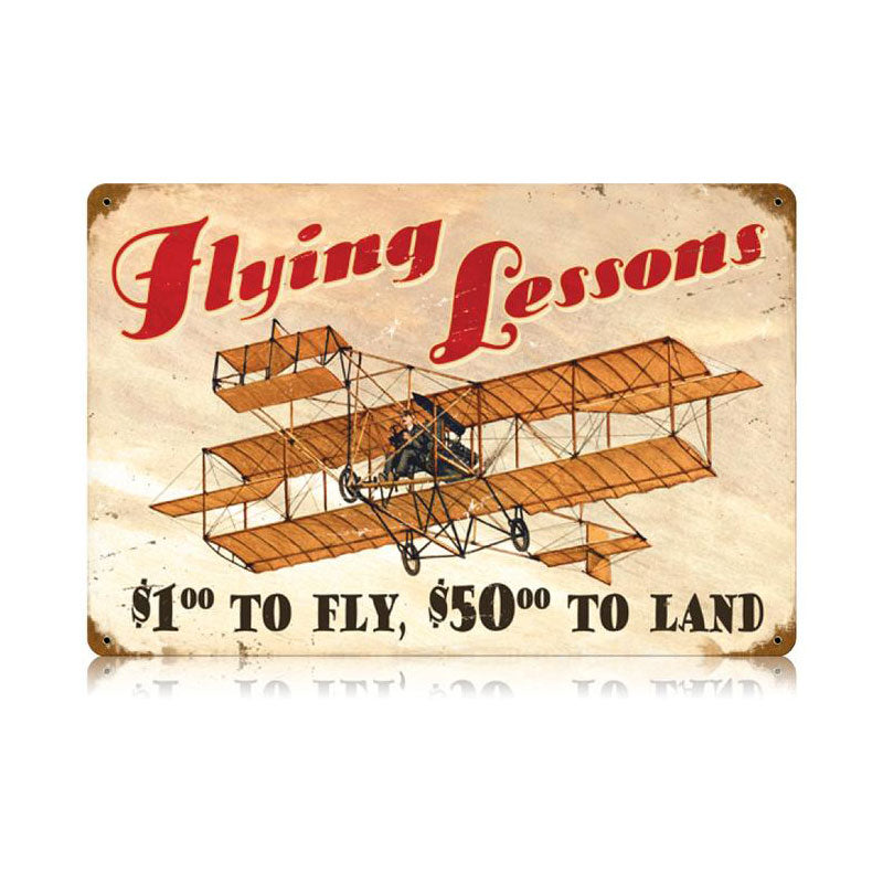 V464 - Flying Lessons Vintage Sign
